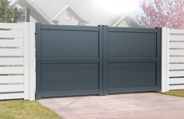 RMG002DG – Full Privacy Aluminium Driveway Gate (Horizontal Infill)